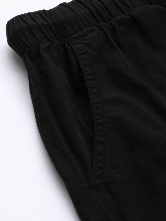 black Woven Cargo pants